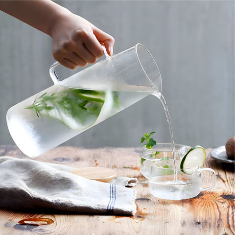 Ondine - Carafe d'eau en Verre avec Couvercle