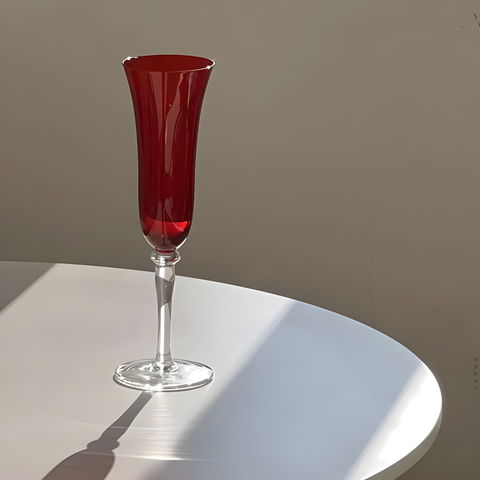 Verre Champagne Rouge