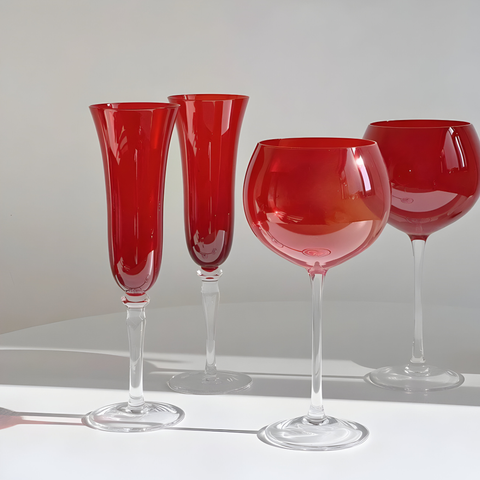 Verre Champagne Rouge
