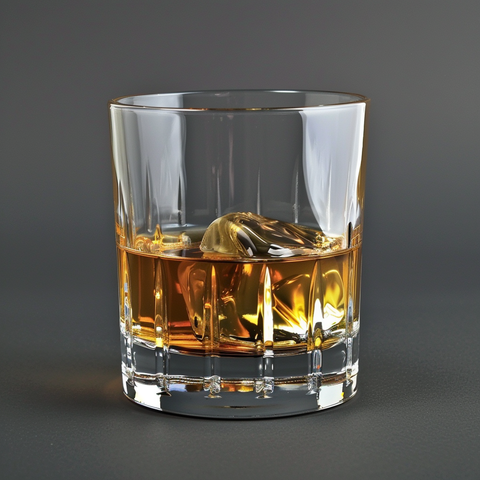 verre a whisky dans un fond gris professionel 